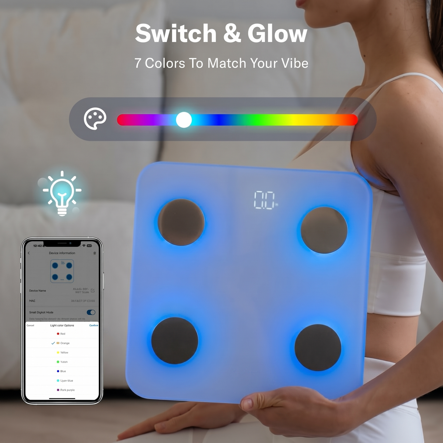 The Smart Scale | 7-Color Glowing Bluetooth Connection